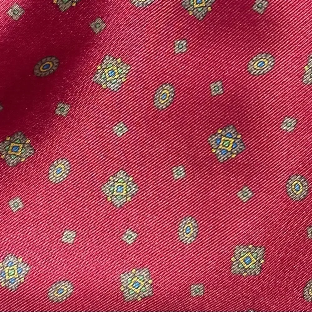 Vintage Christian Dior Reversible Silk and Wool Dark Red Printed Scarf 55” x 9”
